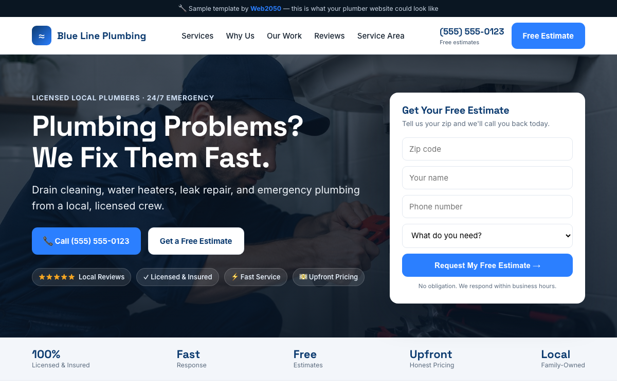 Plumber website we built