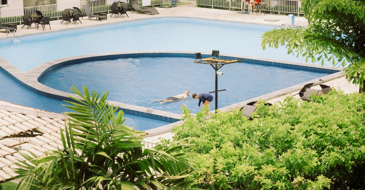 Pool service at work