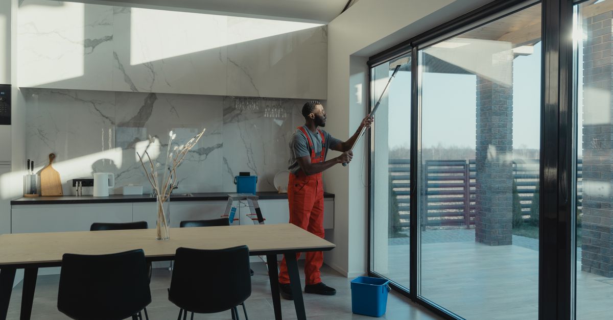 Window cleaners at work